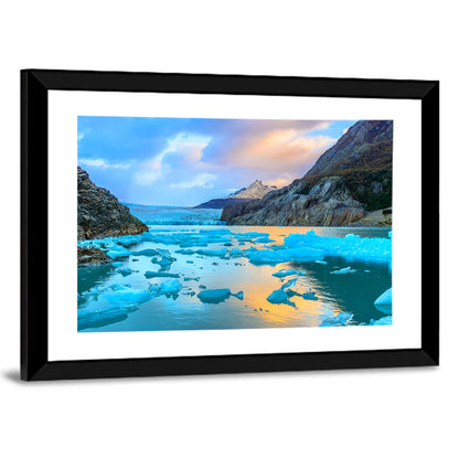 Grey Glacier at Sunset Wall Art