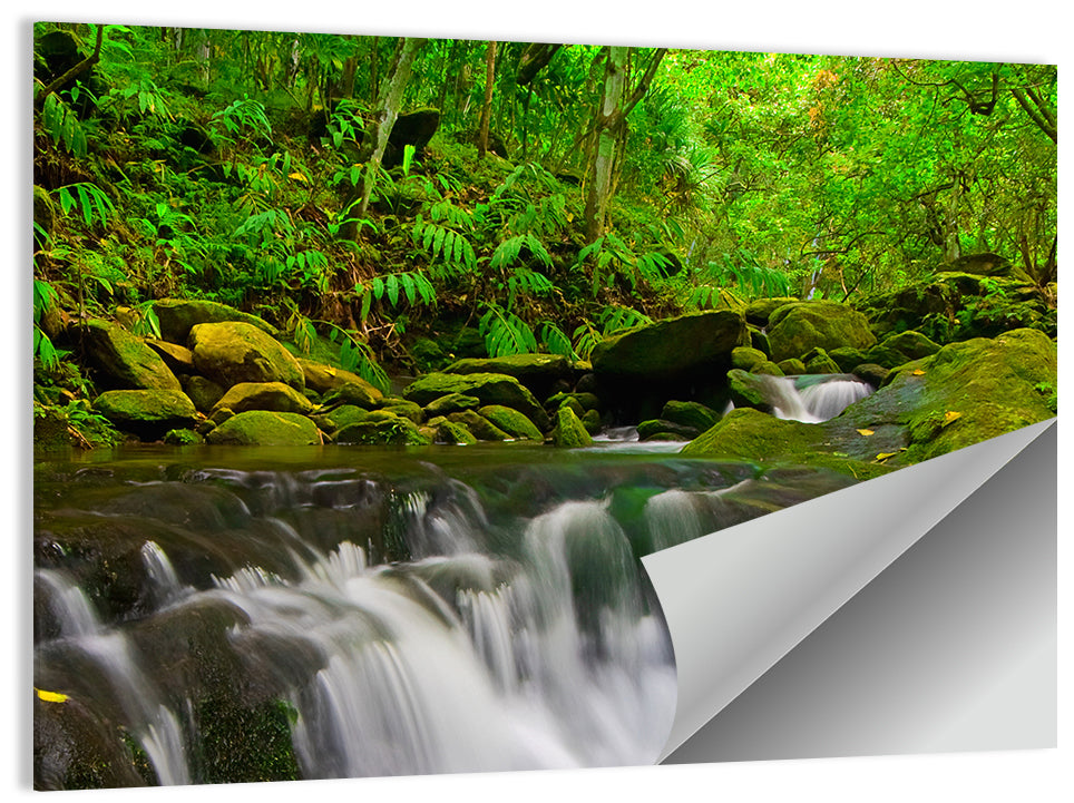 Emerald Jungle Stream Wall Art