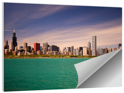 Chicago Skyline Above Lake Michigan Wall Art