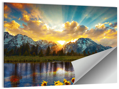Grand Teton Sunrise Reflection Wall Art