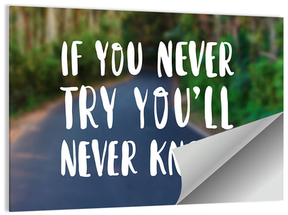 If You Never Try You’ll Never Know Quote Wall Art
