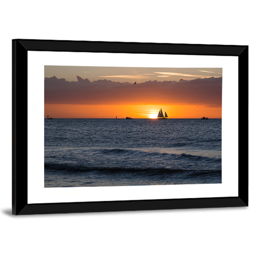 Florida Sailboat Sunset Wall Art