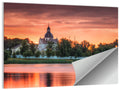 Corpus Christi Church Sunset Reflection Wall Art