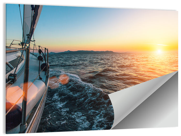 Sunset Sail from Deck Wall Art as a poster print