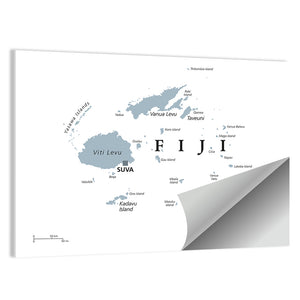 Fiji Political Map Wall Art