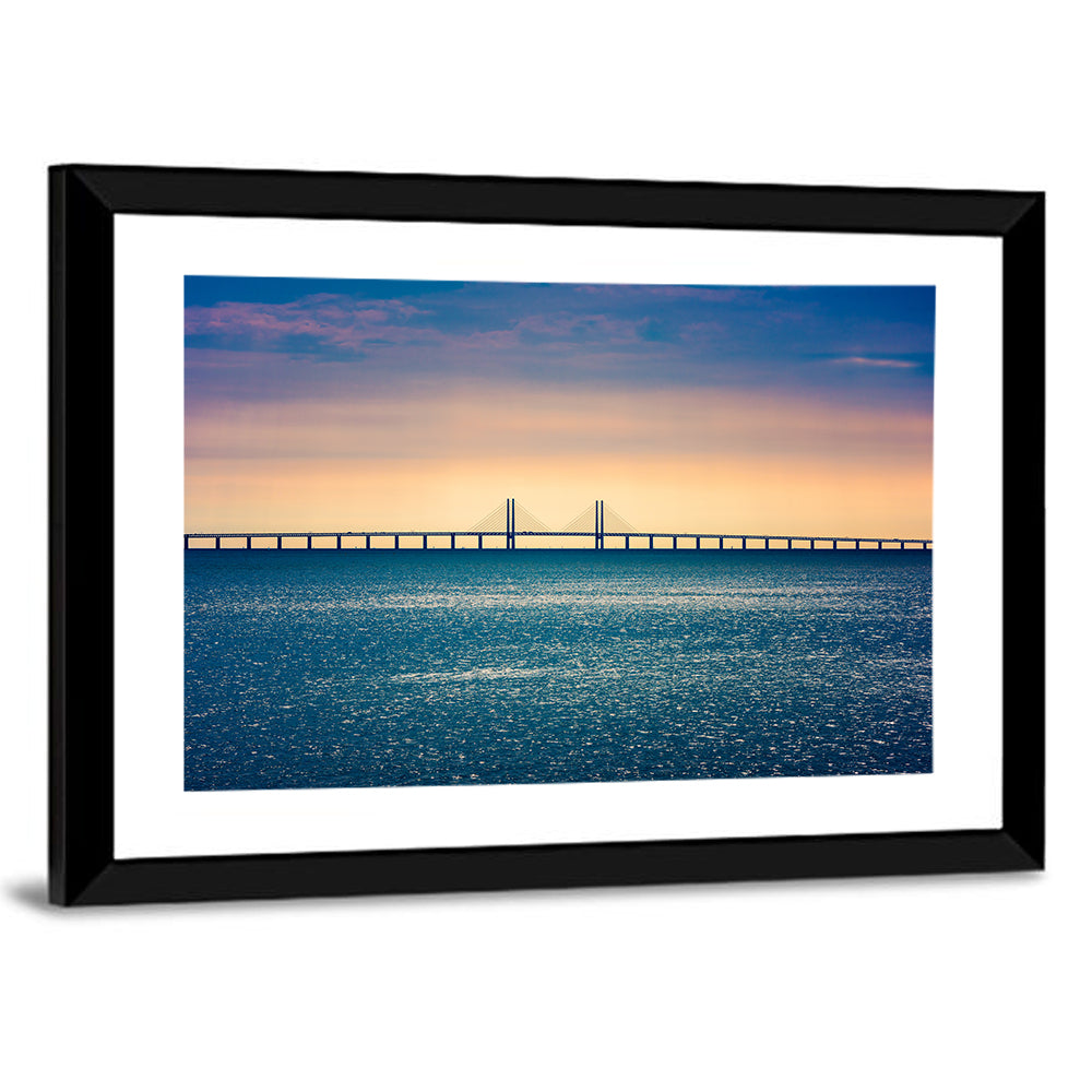 Øresund Bridge at Sunset Wall Art