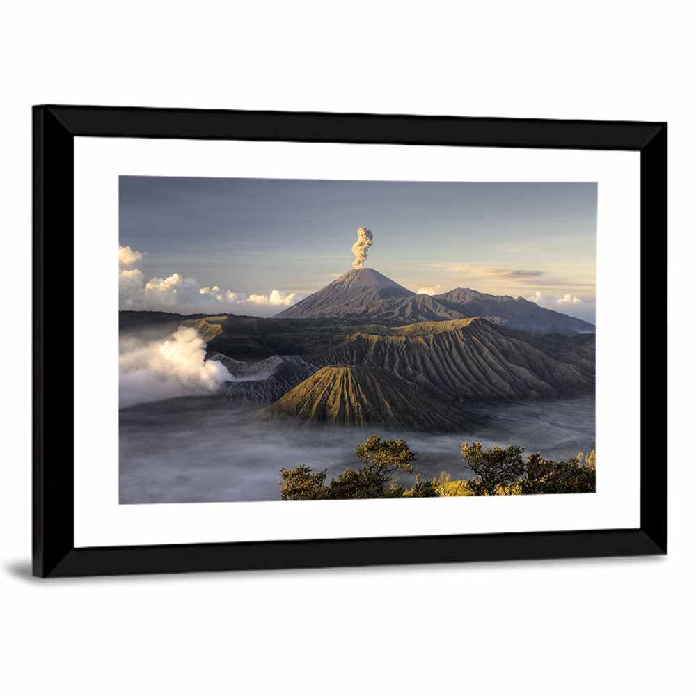 Mount Bromo Eruption at Sunrise Wall Art