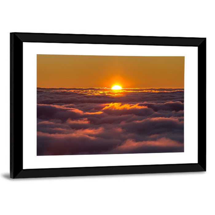 Sun Over Golden Clouds Wall Art as a framed print