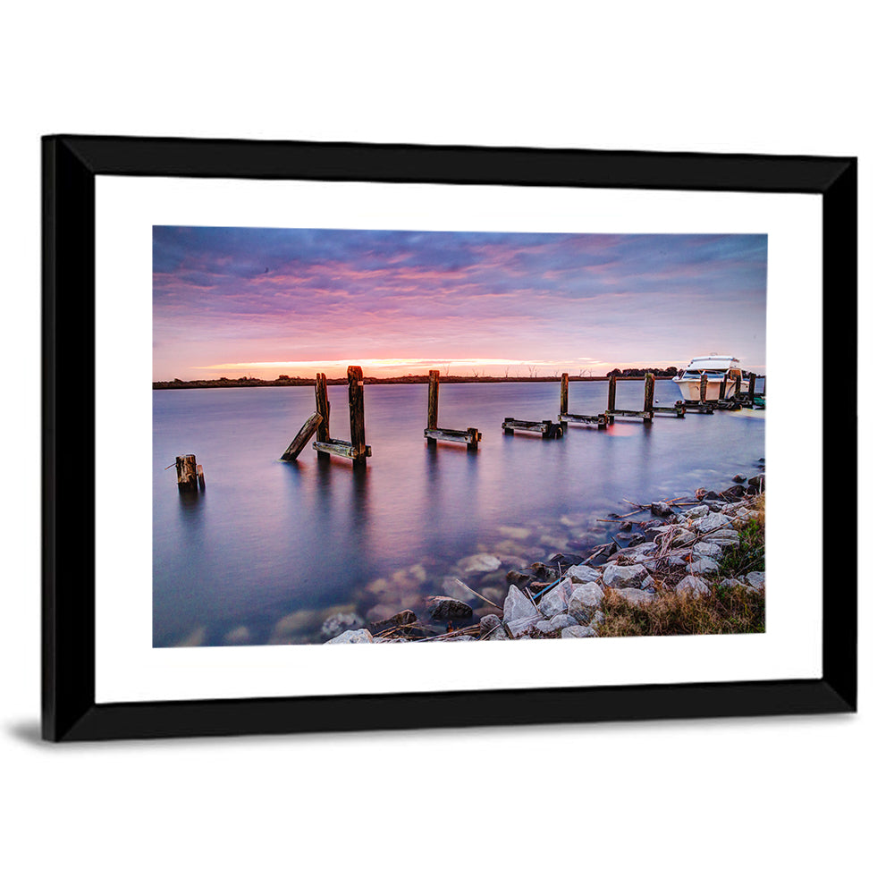 Bayou Lafourche Dock Sunrise Wall Art