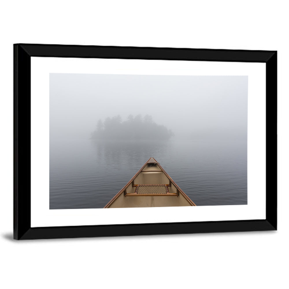 Canoe on Misty Ontario Lake Wall Art