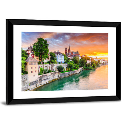Basel Old Town at Sunset Wall Art