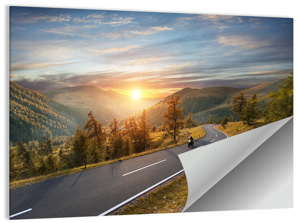 Alpine Highway at Golden Hour Wall Art