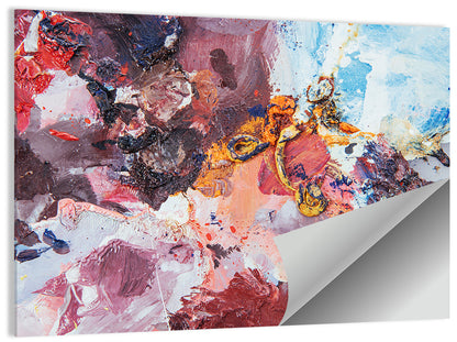 Impasto Color Swirl Abstract Wall Art