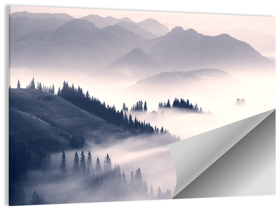 Carpathian Morning Mist Wall Art, poster print, landscape