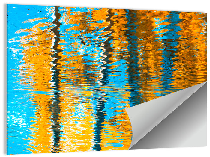 Blue Autumn Reflection Wall Art as a poster print