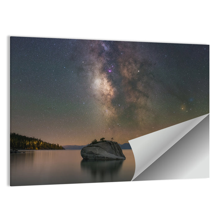 Milky Way Over Bonsai Rock Wall Art as a poster print
