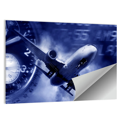 Jet Over Watch Face Wall Art
