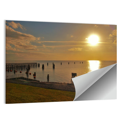 Lake Okeechobee Sunset Pier Wall Art