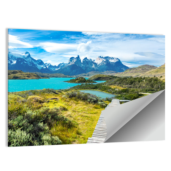 Torres Del Paine Boardwalk to Turquoise Lake Wall Art as a poster print