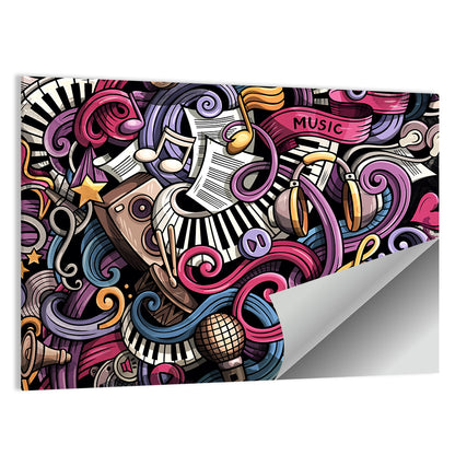 Music Doodle Illustration Wall Art