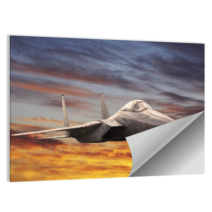 Sunset Fighter Jet Wall Art