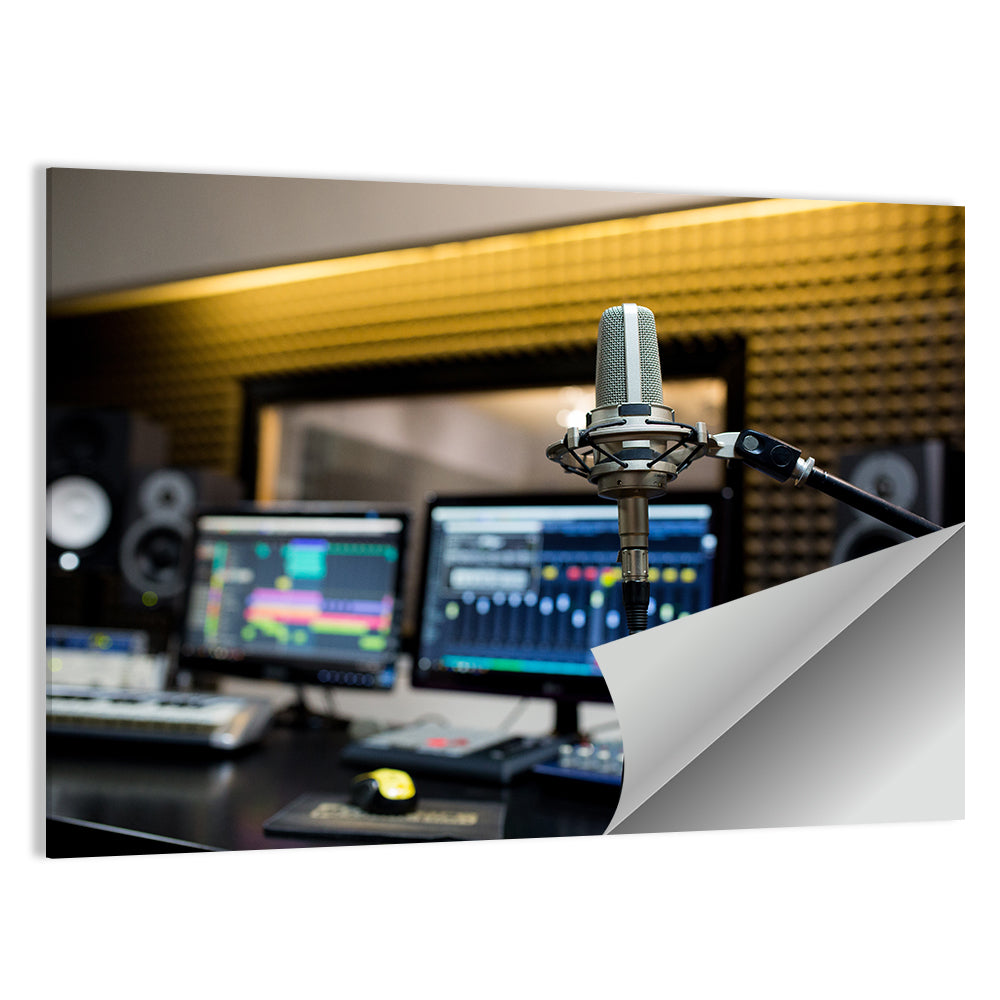 Studio Microphone Close-up Wall Art