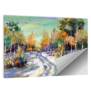 Winter Forest Road Wall Art