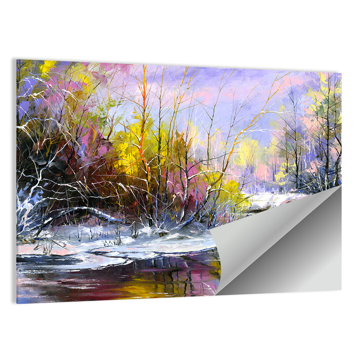 Snowy River with Purple Reflections Wall Art as a poster print