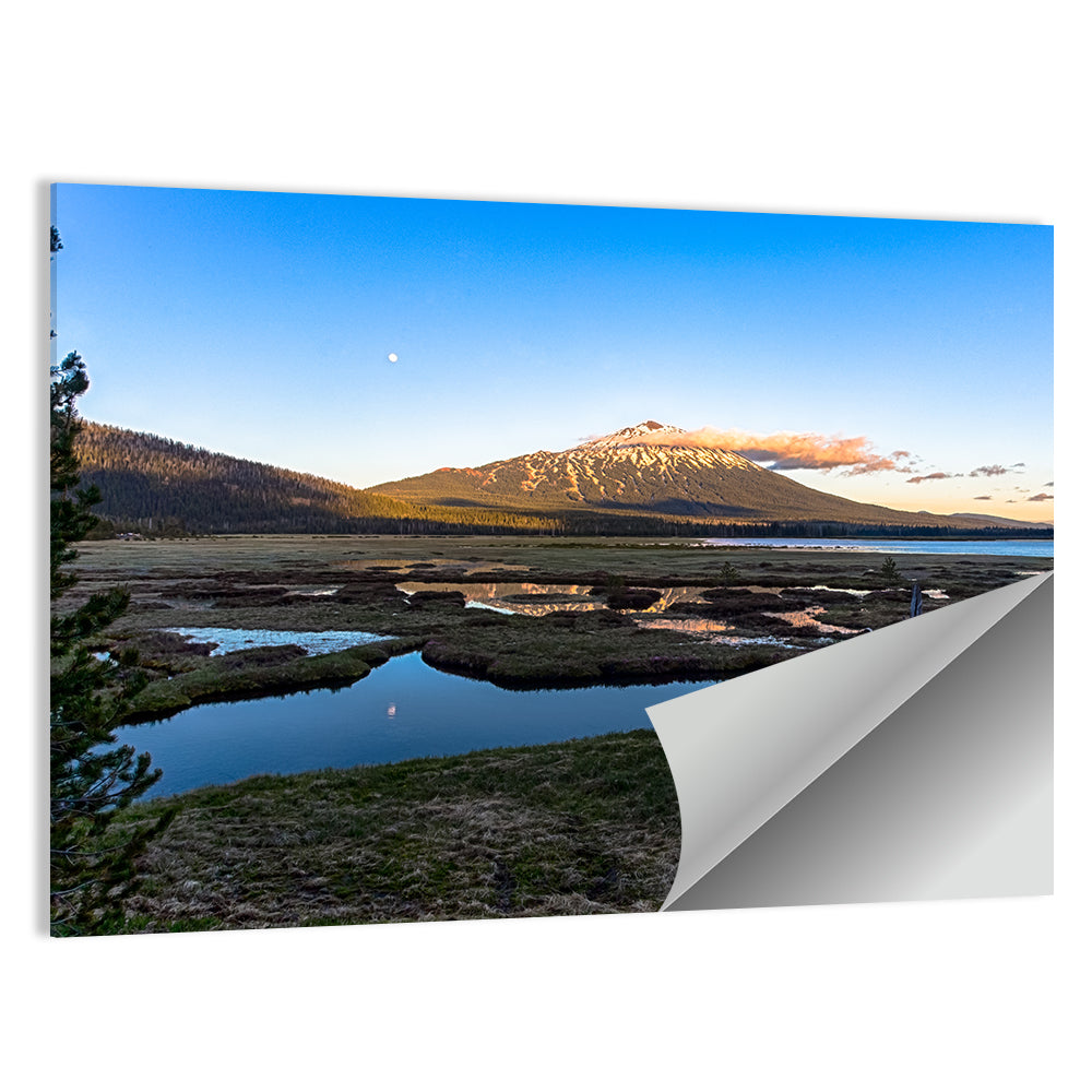 Mount Bachelor Moonlit Sunset Wall Art