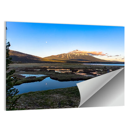 Mount Bachelor Moonlit Sunset Wall Art