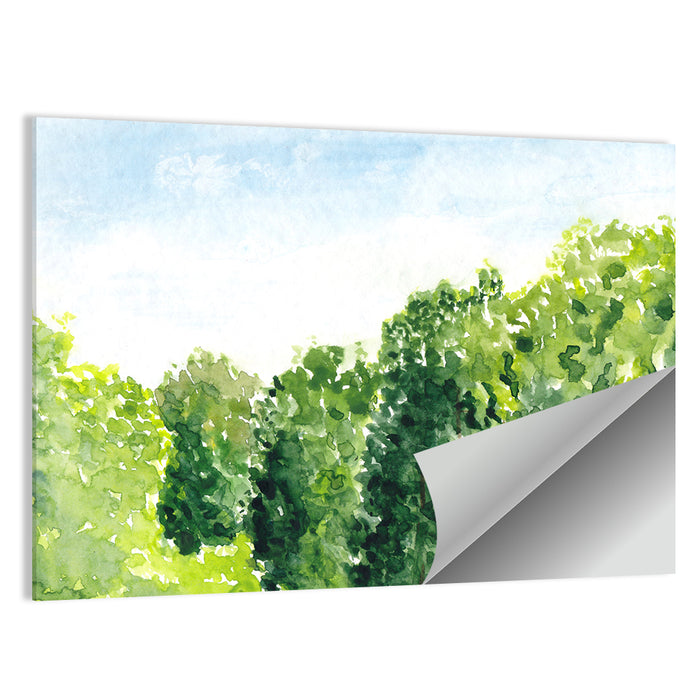 Summer Canopy Watercolor Illustration Wall Art as a poster print