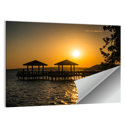 Lake Dardanelle Pier Sunset Wall Art