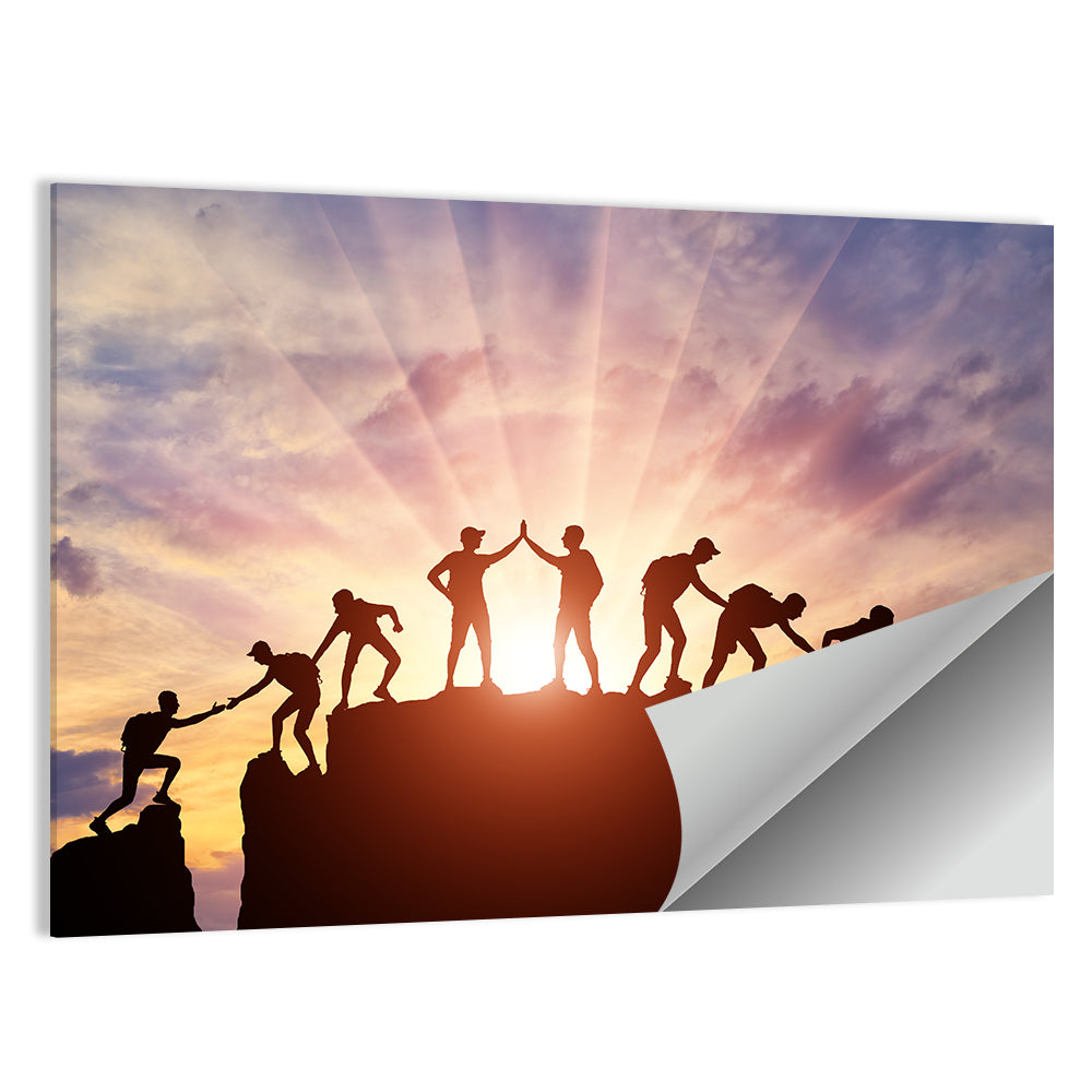 Sunburst Climbers Silhouette Wall Art