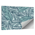 Striped Blue Palm Leaves Pattern Wall Art