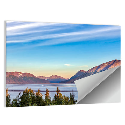 Alaskan Mountain Lake Golden Hour Wall Art