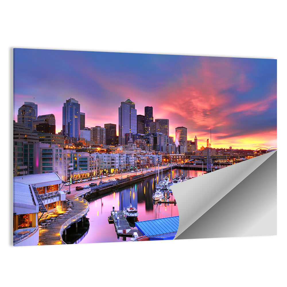 Seattle Skyline at Sunset Wall Art
