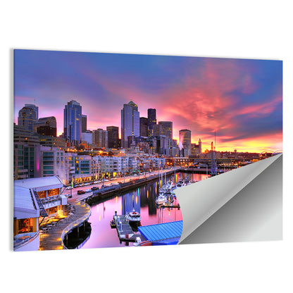 Seattle Skyline at Sunset Wall Art