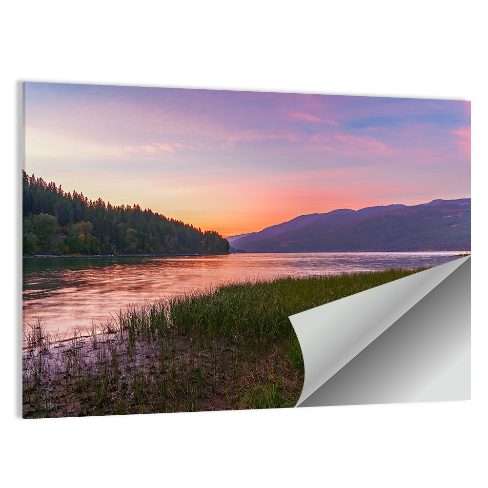 Whitefish Lake Sunset Glow Wall Art