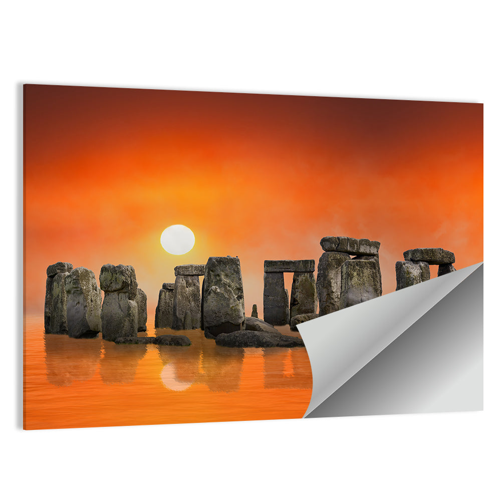 Stonehenge Sunrise Reflection Wall Art