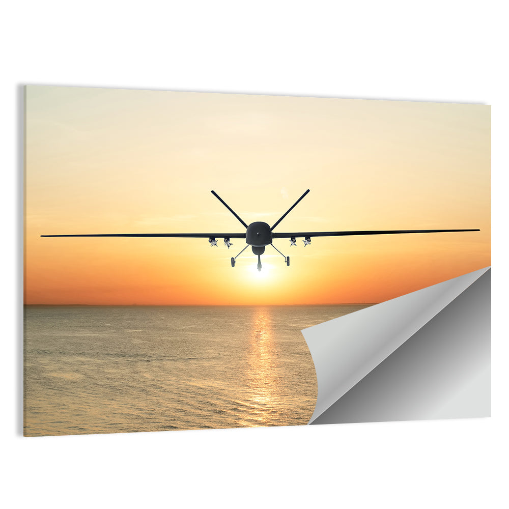 Sunset Surveillance Drone Wall Art