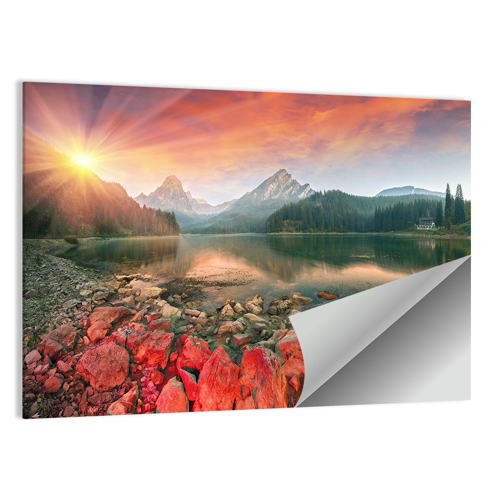 Obersee Sunrise Over Red Rocks Wall Art