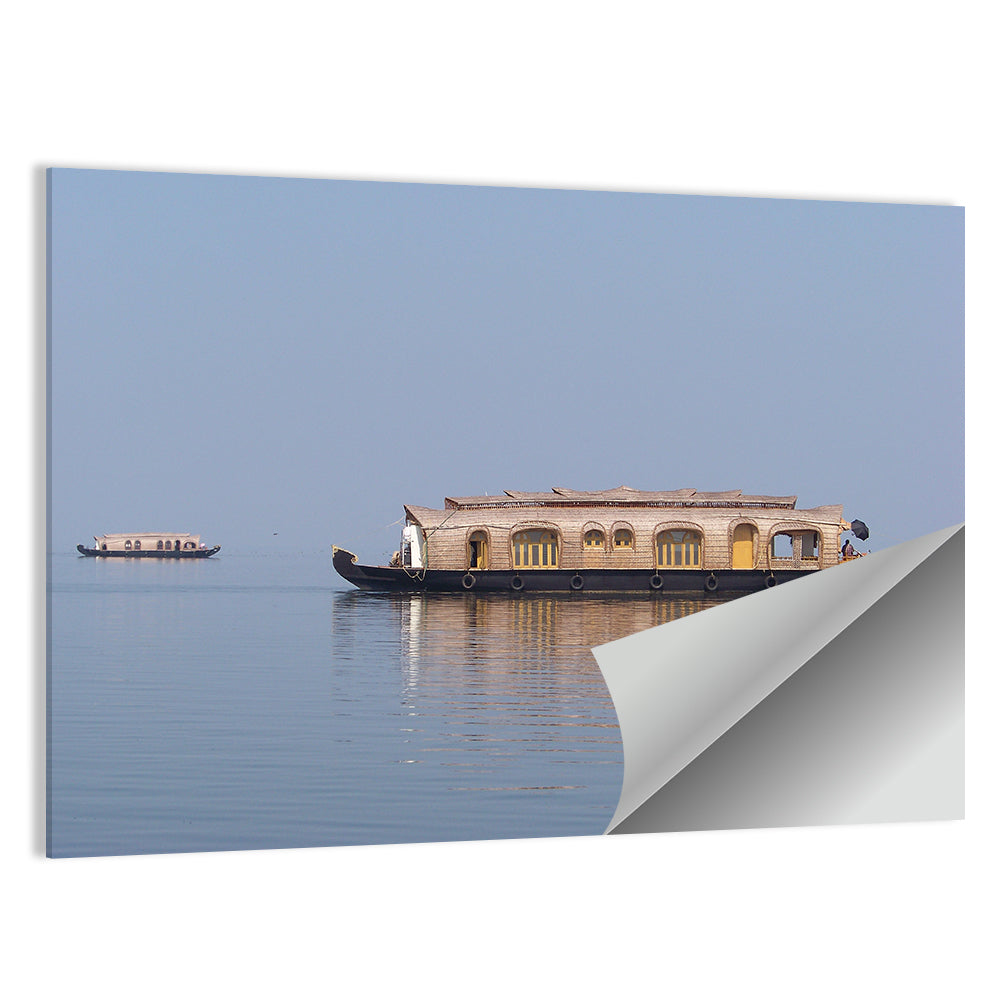 Thatched Houseboat on Vembanad Lake Wall Art