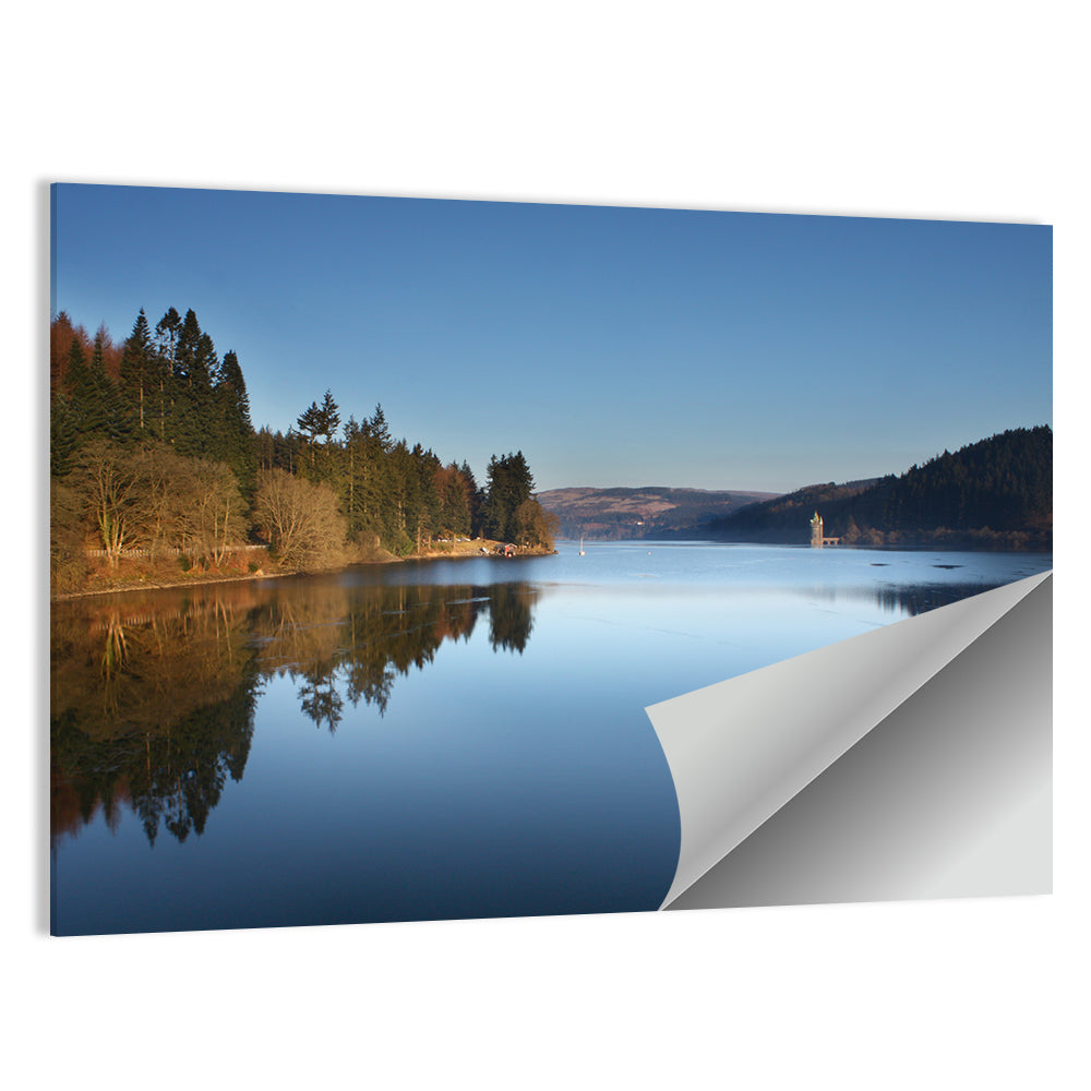 Lake Vyrnwy Golden Hour Reflection Wall Art