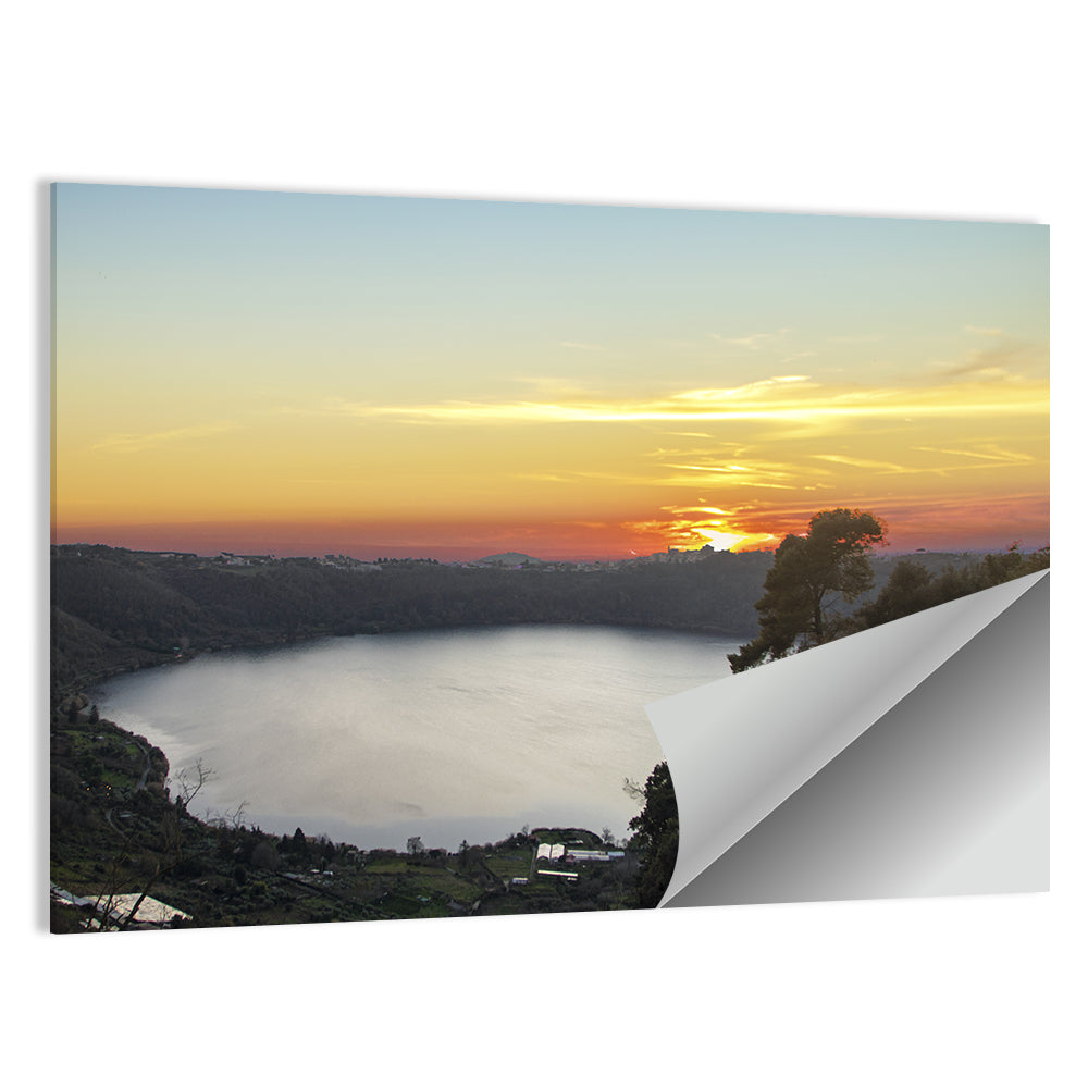 Lake Nemi Golden Sunset Wall Art