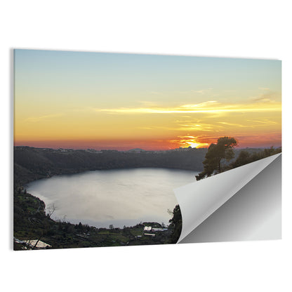 Lake Nemi Golden Sunset Wall Art