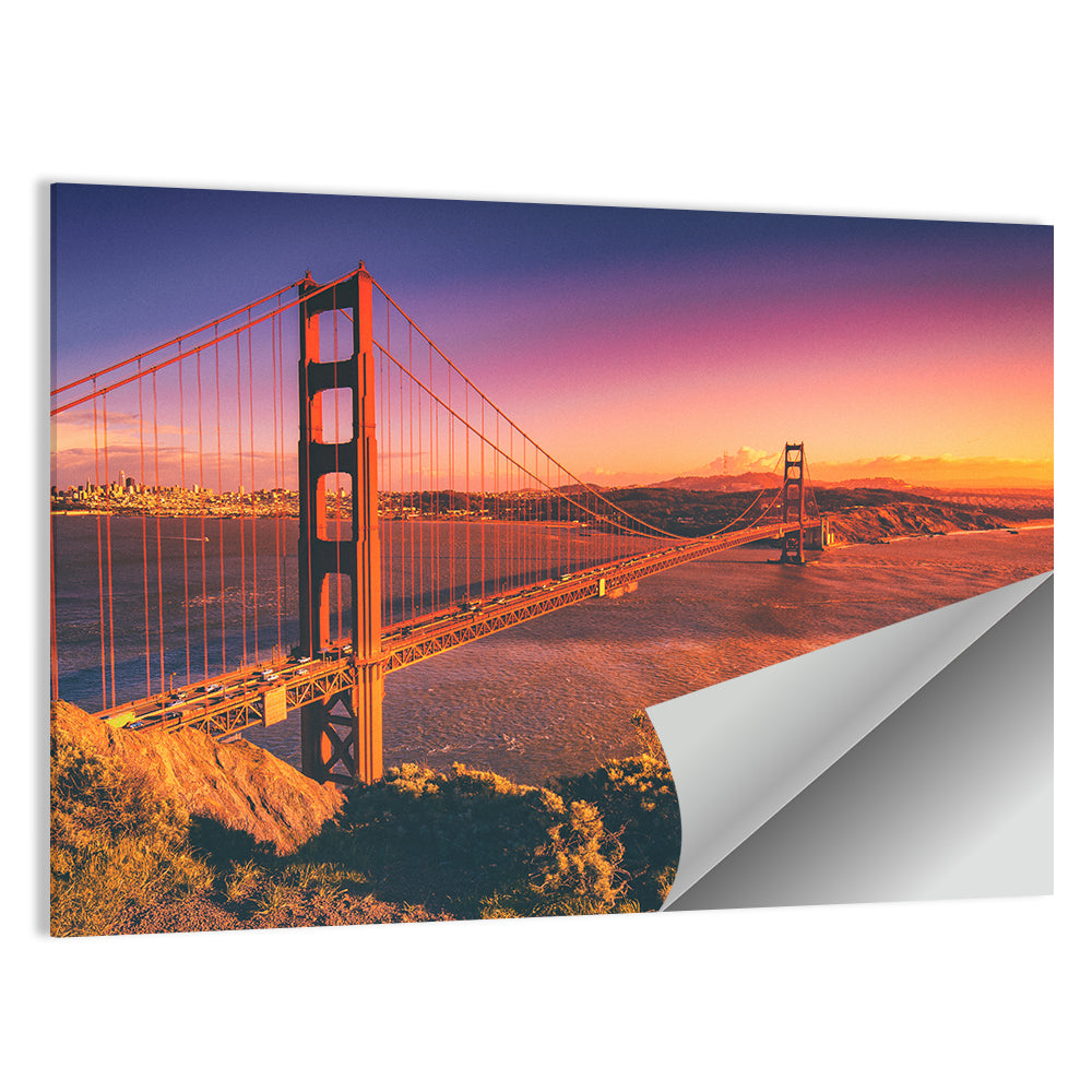 Golden Gate Bridge Sunset Wall Art