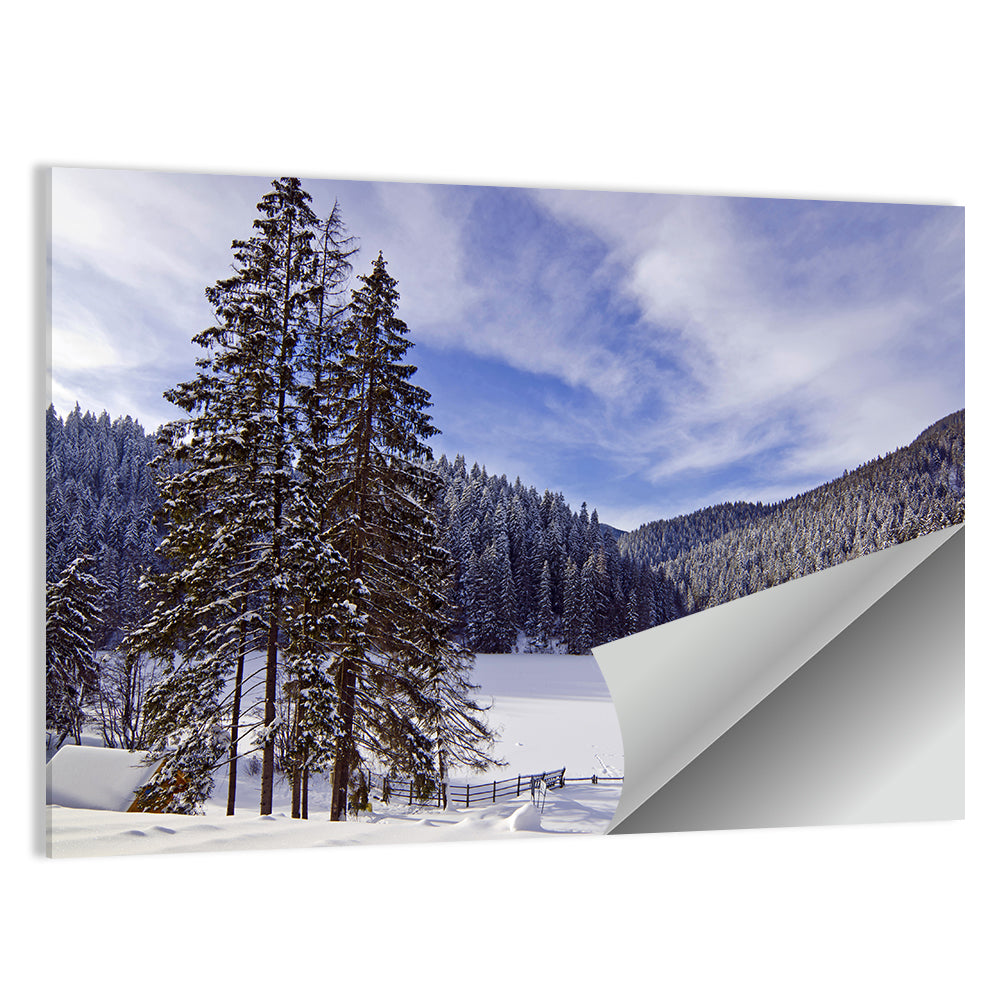 Red Lake Romania Winter View Wall Art