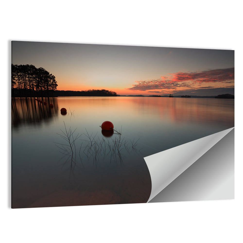 Lake Lanier Buoys at Sunset Wall Art