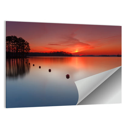 Lake Lanier Buoys at Sunset Wall Art