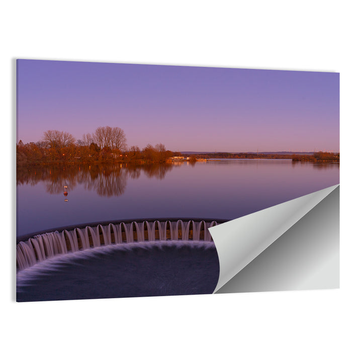 Circular Weir at Dusk Wall Art as a poster print